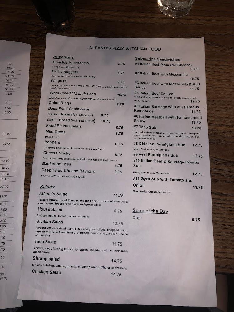 Alfano's Pizza of Ottawa Menu image 3